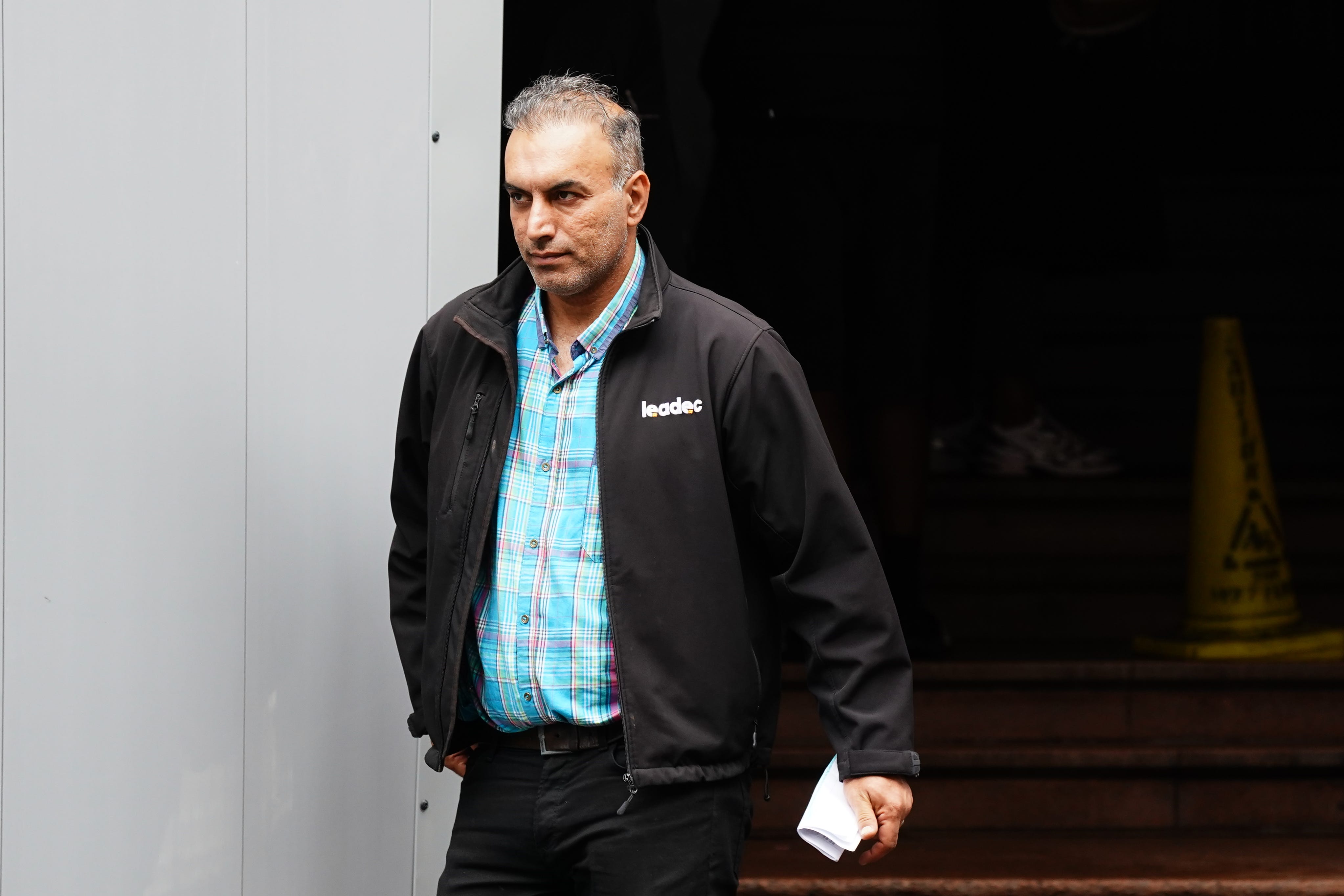 Parviz Jafari, 45, leaving Birmingham Magistrates’ Court, where prosecutors have dropped a theft charge against him (Jacob King/PA)