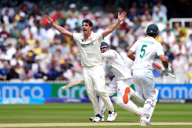 <p>Pat Cummins, centre, has a history of back problems </p>