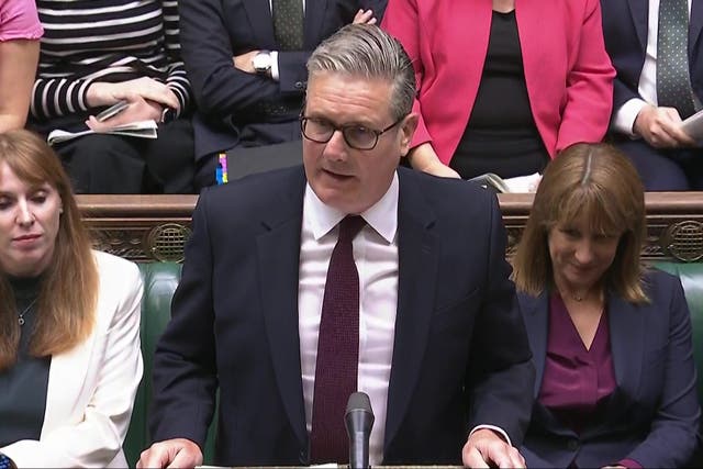 Sir Keir Starmer speaking during Prime Minister’s Questions (House of Commons/UK Parliament/PA)