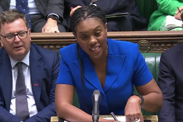 Conservative Party leader Kemi Badenoch speaking during Prime Minister’s Questions (House of Commons/PA)