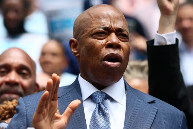<p>New York City Mayor Eric Adams speaks during a press conference at City Hall on June 26, 2025 in New York City</p>