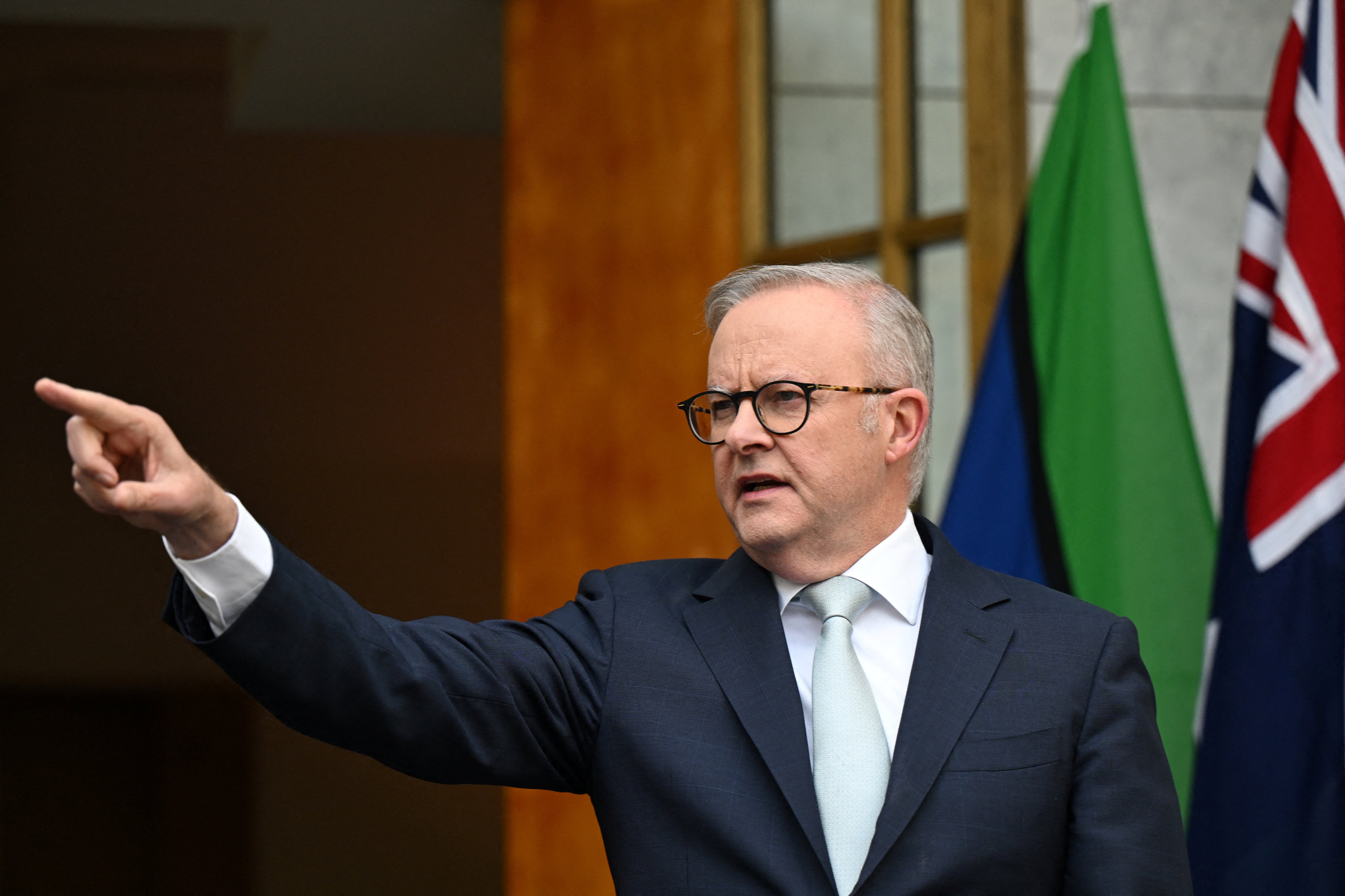 <p>Anthony Albanese speaks during a press conference in Canberra, Australia, on 26 August 2025</p>
