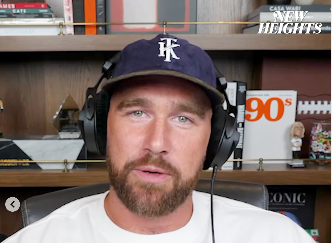 Travis Kelce told fans on the ‘New Heights’ podcast that he had enjoyed ‘telling everyone who I’m going to be spending the rest of my life with’