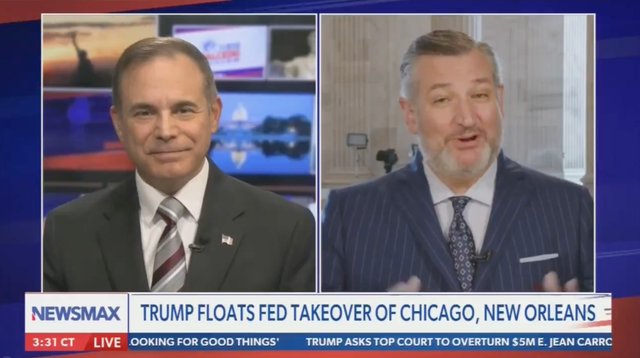 <p>Texas Sen. Ted Cruz attacks Illinois Gov. JB Pritzker on Newsmax on Wednesday September 3 2025</p>