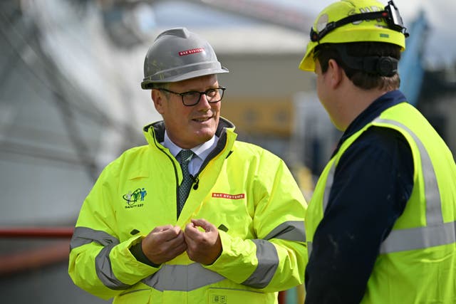 Prime Minister Sir Keir Starmer said the BAE workers had won the contract thanks to their reputation (Andy Buchanan/PA)