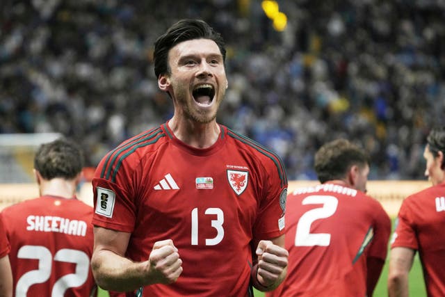 Kieffer Moore scored Wales’ winner in Kazakhstan (Turar Kazangapov/AP)