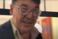 Moment Father Ted creator Linehan allegedly ‘whacked’ phone out of trans activist’s hand