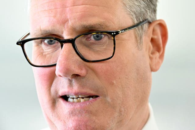 Prime Minister Sir Keir Starmer visited the BAE shipyard in Glasgow (Andy Buchanan/PA)