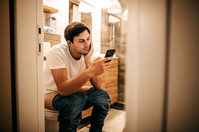 <p>Bathroom phone users spend longer in the loo than other people</p>