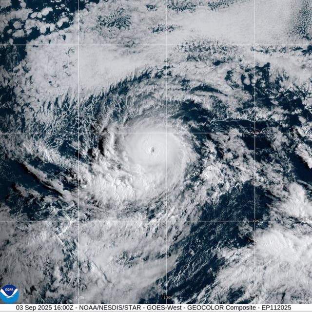 <p>Hurricane Kiko has intensified over the Pacific Ocean</p>