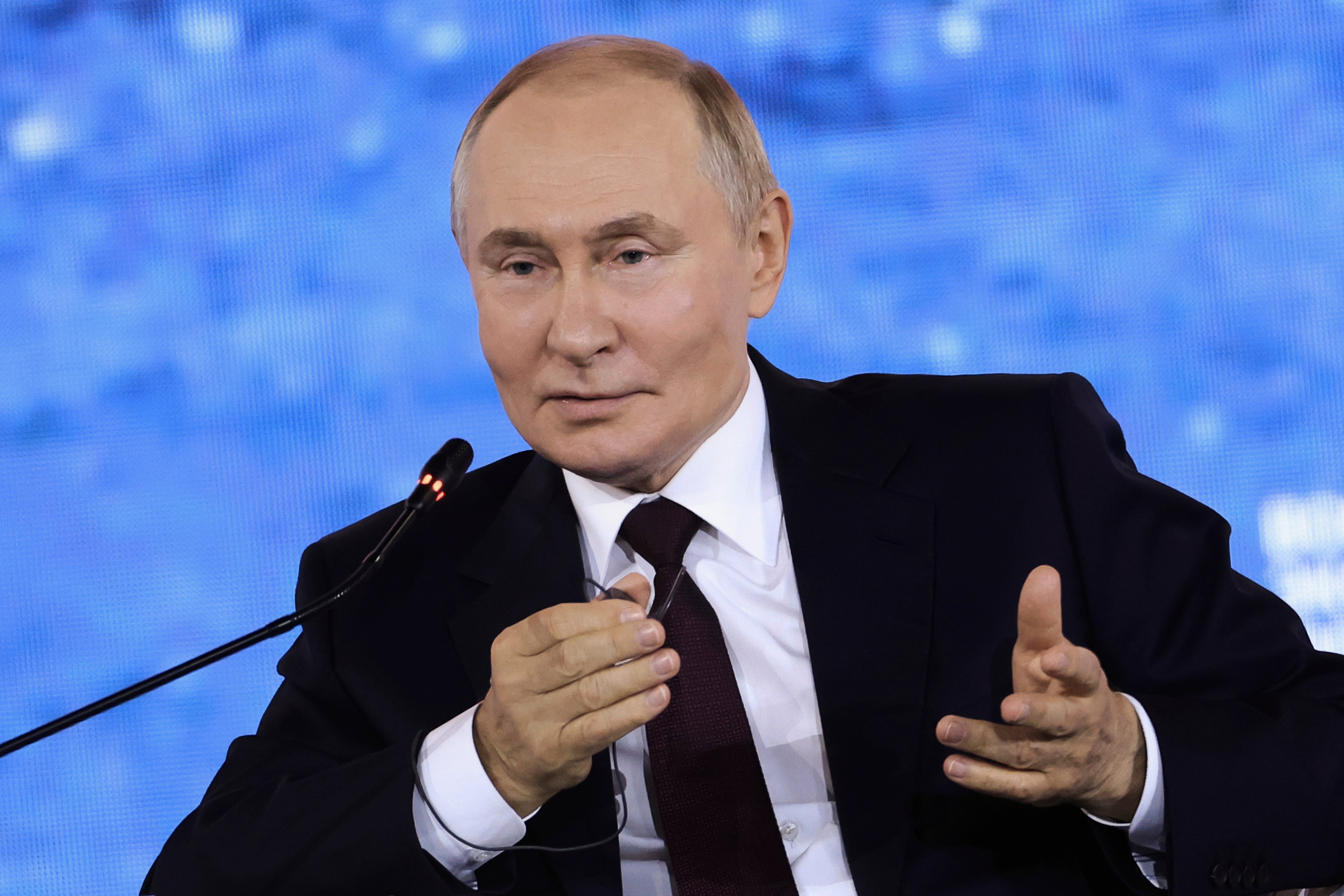 Putin also dismissed the idea of peacekeeping forces in Ukraine after a final peace deal