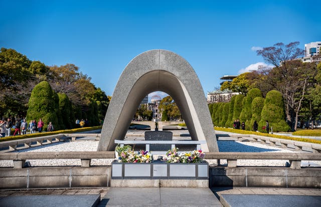 <p>Hiroshima Victims Memorial Cenotaph at Memorial Park </p>