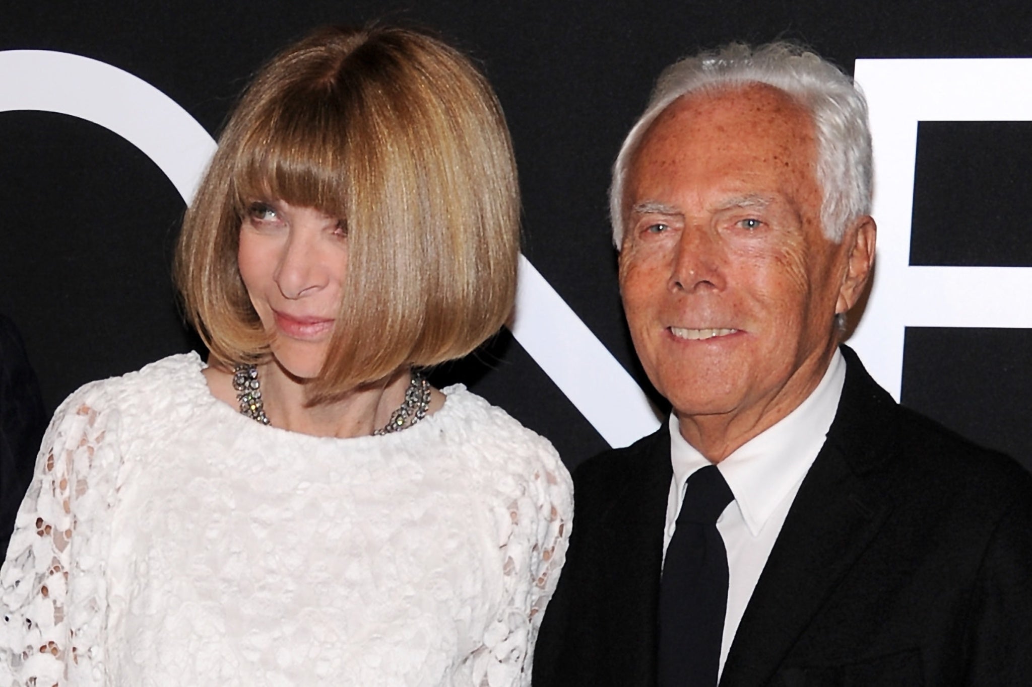 <p>Giorgio Armani and Anna Wintour</p>