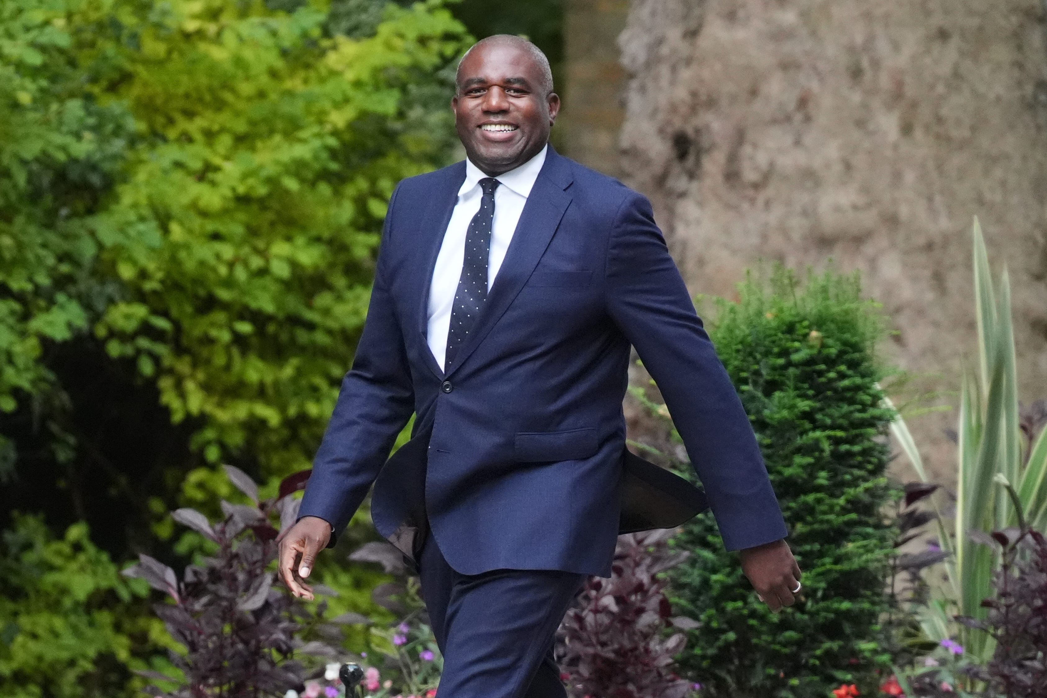 Newly appointed Justice Secretary and Deputy Prime Minister, David Lammy, arrives in Downing Street, London, where Prime Minister Sir Keir Starmer is reshuffling his Cabinet following the resignation of Angela Rayner (Jonathan Brady/PA)