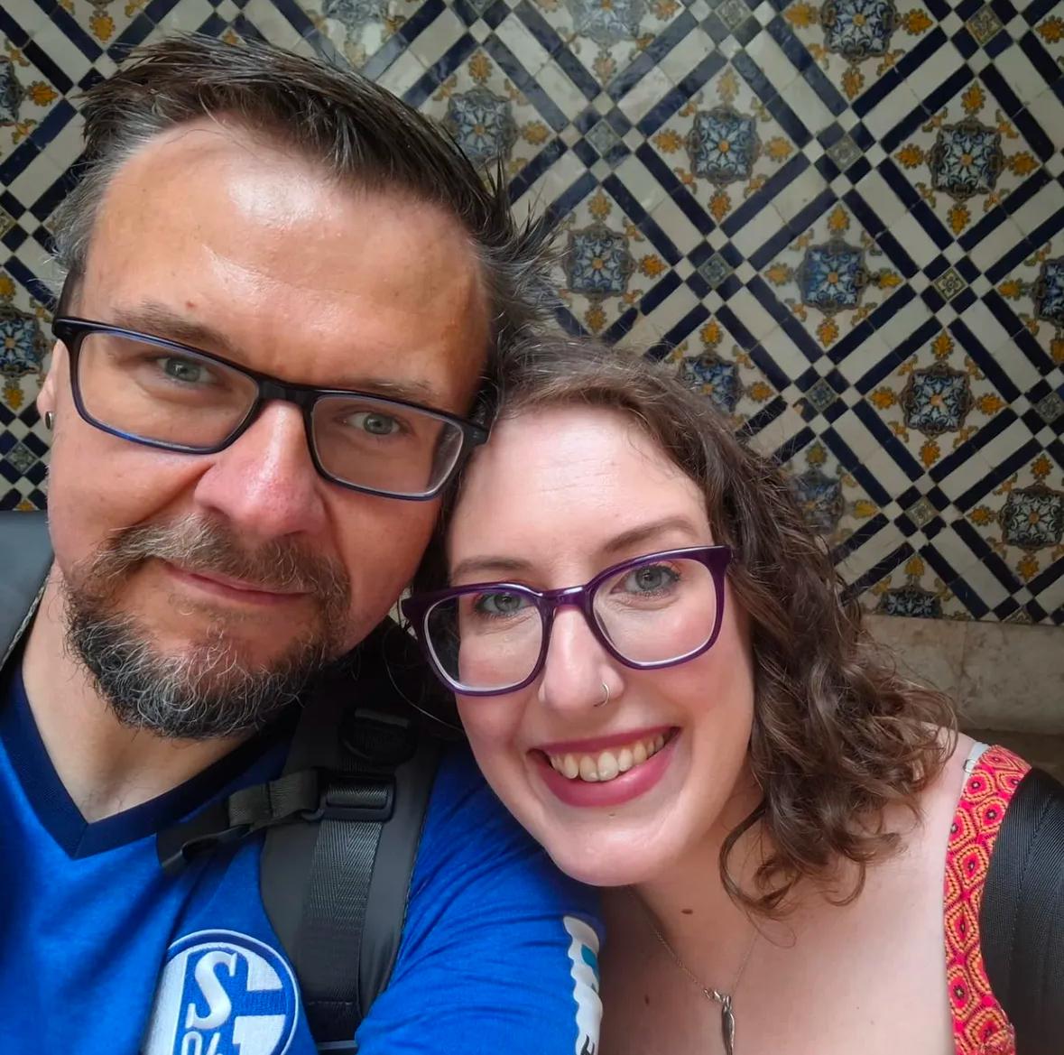 Kayleigh Gillian Smith, 36, and William Nelson, 44, died in the funicular crash in Lisbon. The picture was posted by Ms Gillian Smith just hours before the tragic crash.