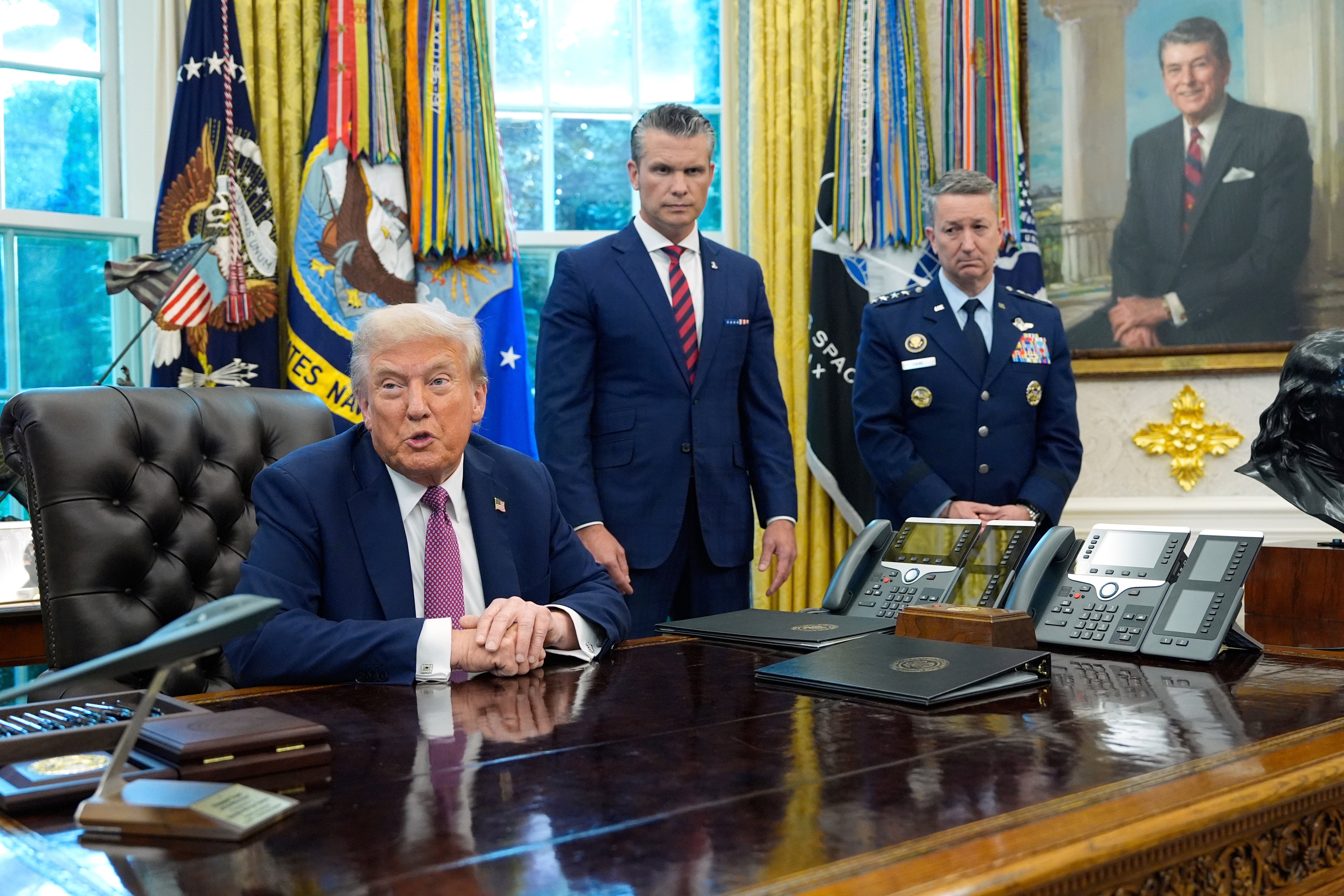 Trump signed an executive order Friday afternoon to change the Department of Defense to the Department of War to indicate that America has ‘the strongest military’ he said Trump signed an executive order Friday afternoon to change the Department of Defense to the Department of War to indicate that America has ‘the strongest military’ he said