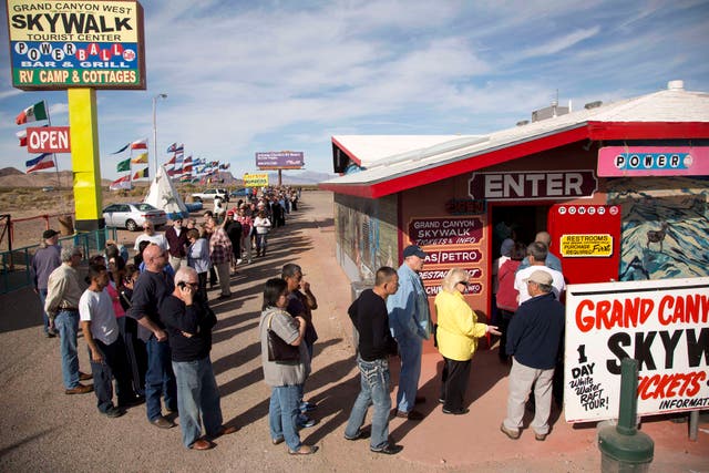 <p>A crowd forms outside an Arizona market as lotto players wait to purchase Powerball tickets. The Powerball drawing on December 20, 2025 will be for a $1.5 billion jackpot, the fifth-largest in the game’s history.</p>