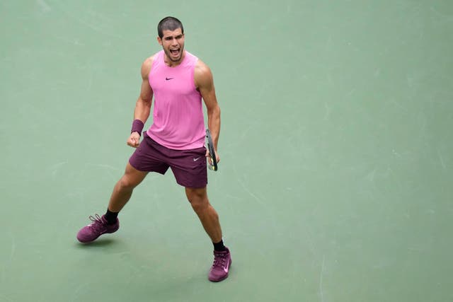 <p>Carlos Alcaraz will face Jannik Sinner in the US Open final</p>