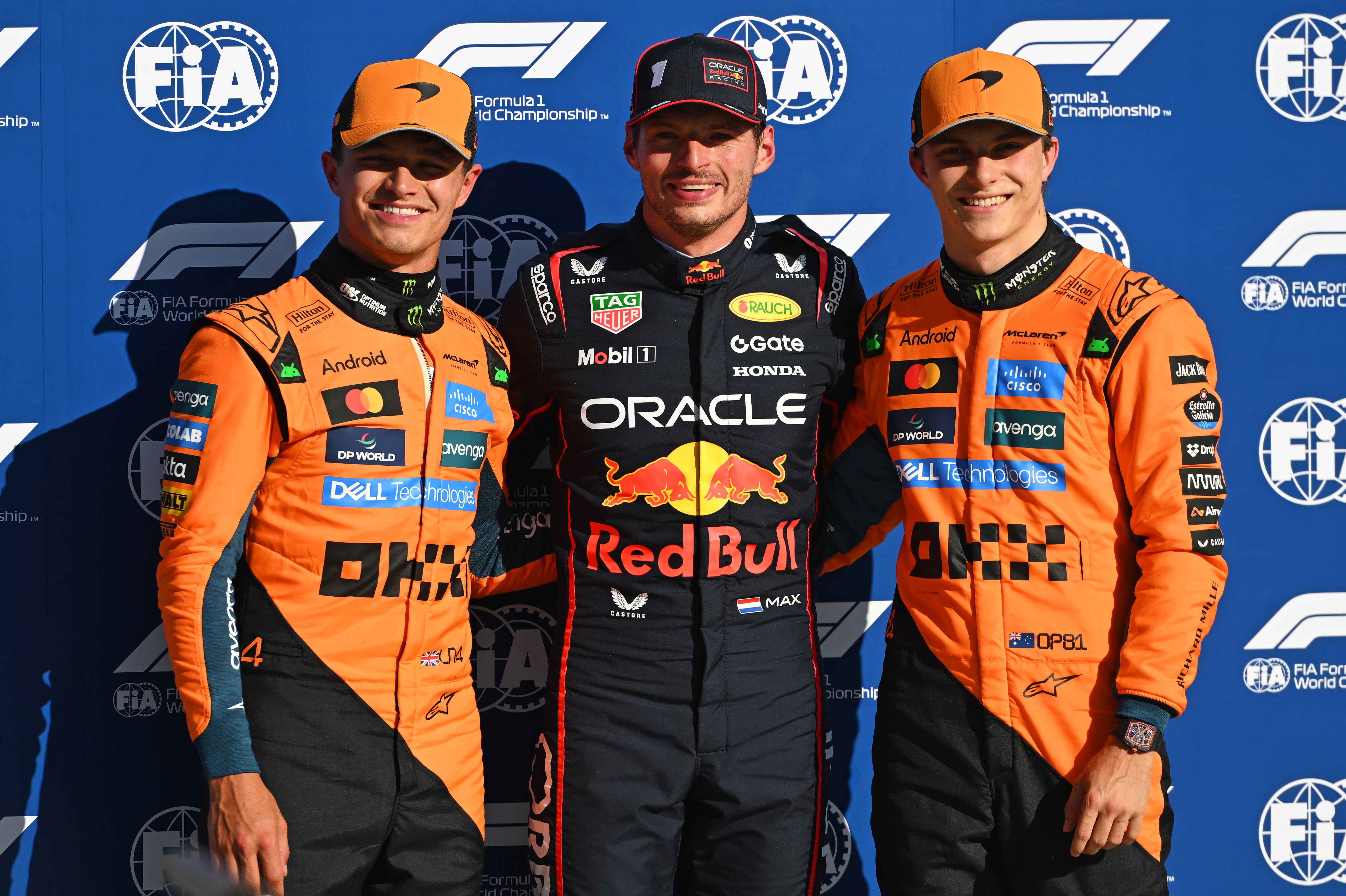 Verstappen pipped both McLaren drivers to top spot