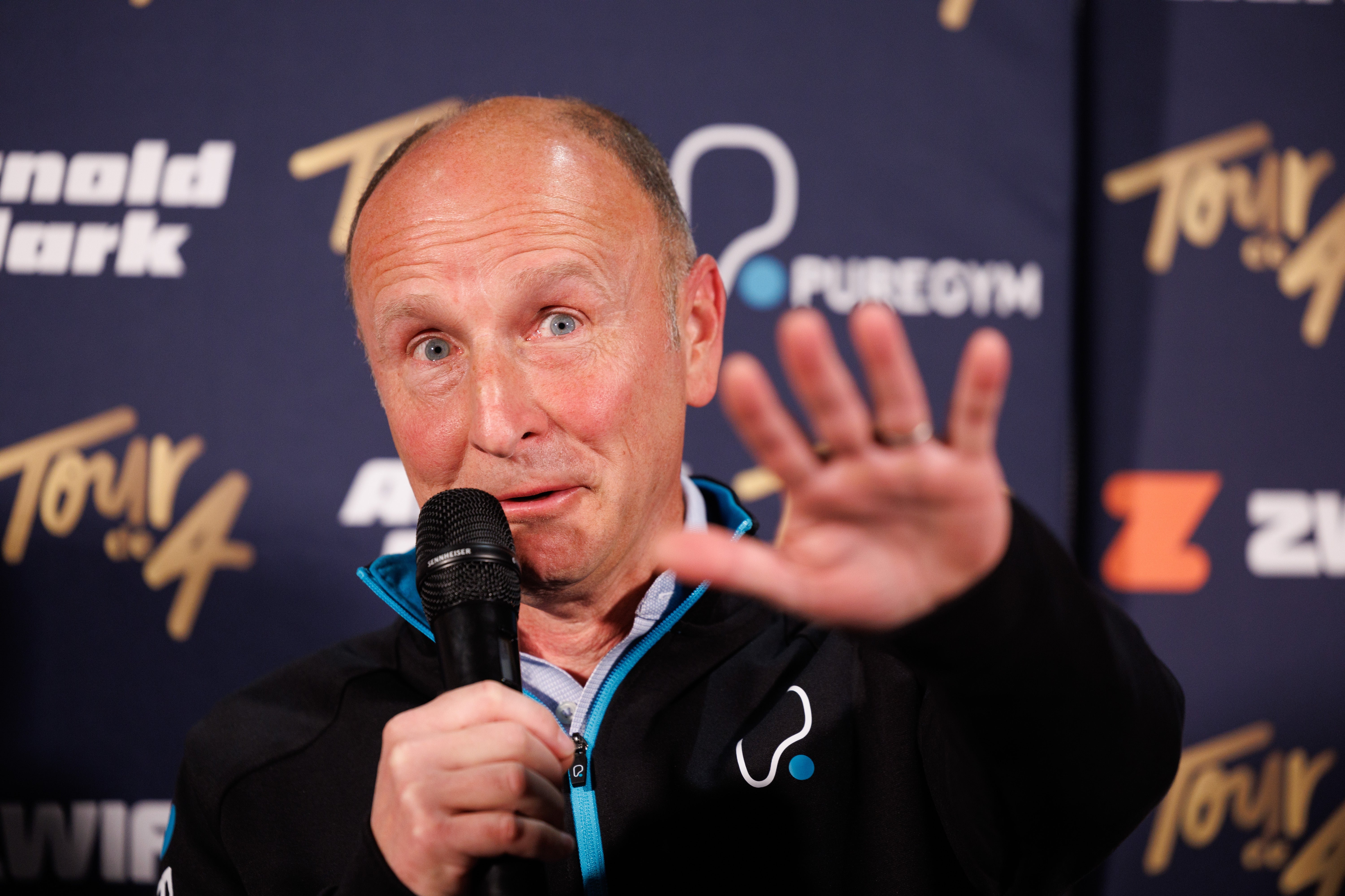 Clive Chesser, of PureGym, speaking at the launch of the fitness partnership (Robert Perry/PA)