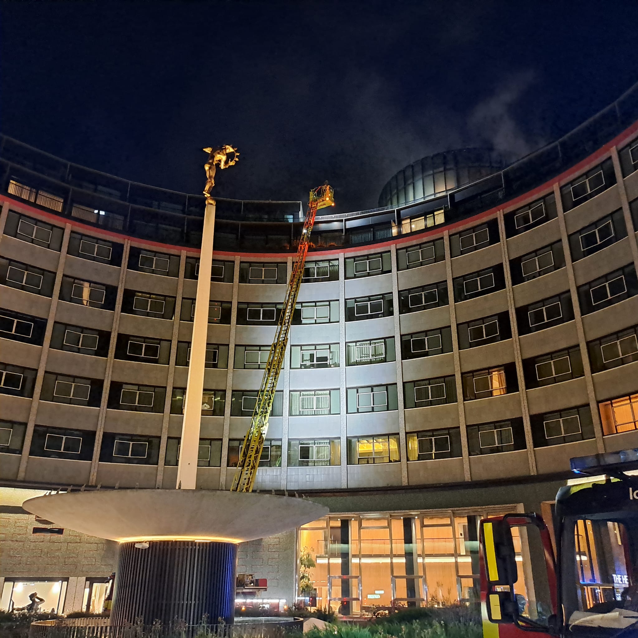 <p>The London Fire Brigade were called to the former BBC building during the early hours of Saturday morning</p>
