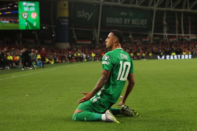 Adam Idah is hoping for an expanded role after helping snatching a first World Cup qualification point for the Republic of Ireland (Damien Eagers/PA)
