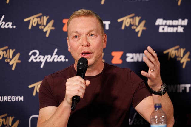 Cycling legend Sir Chris Hoy led thousands of riders in a fundraising event which brought in £2 million for cancer charities (Robert Perry/PA)