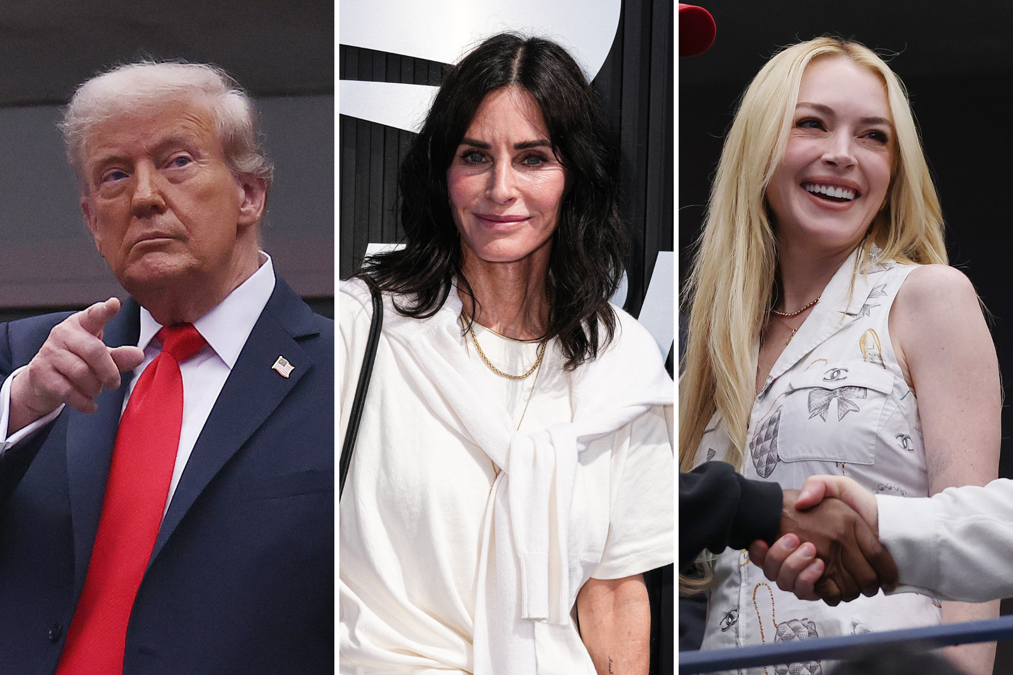 <p>Donald Trump, Courteney Cox, and Lindsay Lohan were among a slew of celebrities in attendance at the 2025 U.S. Open men’s finals</p>