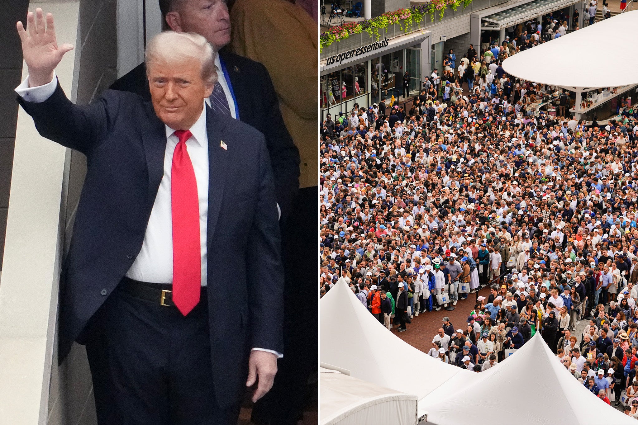 <p>Donald Trump’s presence at the US Open final means hundreds of fans could not get in to Arthur Ashe Stadium</p>