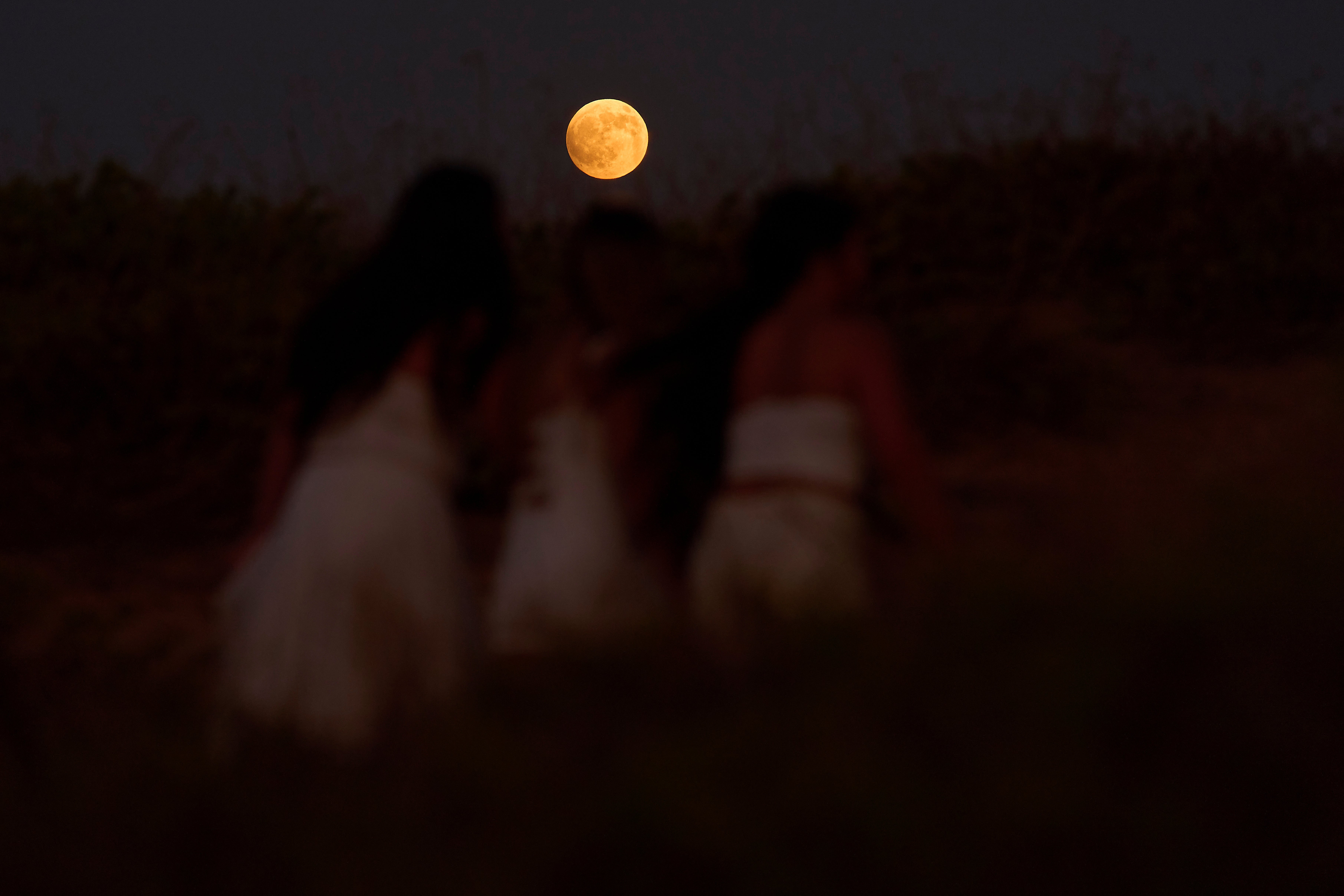 APTOPIX Israel Lunar Eclipse