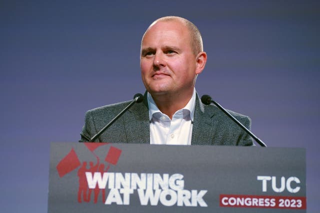 Paul Nowak, general secretary of the TUC, attacked Reform over workers’ rights (Peter Byrne/PA)