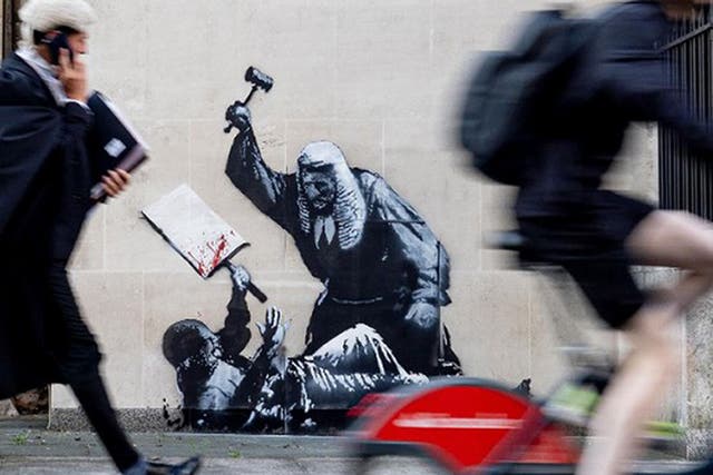 <p>Banksy posted an image of his new work on Instagram (Banksy/PA)</p>