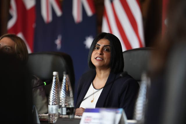 <p>Shabana Mahmood speaks during the ministerial meeting of the Five Eyes alliance</p>