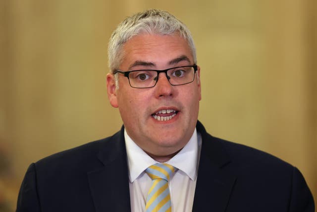 DUP leader Gavin Robinson called for unity from ministers (Liam McBurney/PA)