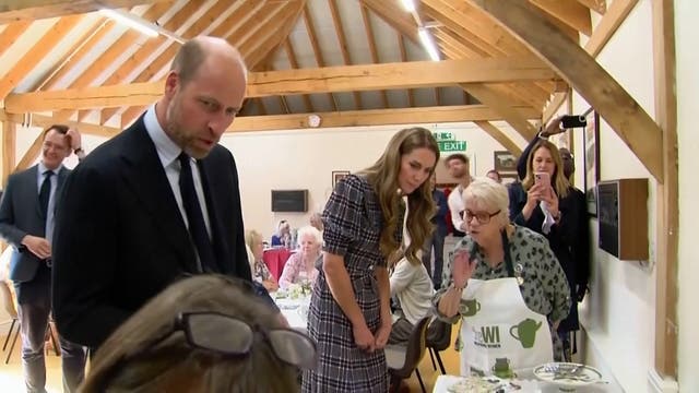 <p>Prince William makes Bake Off gag as he and Catherine tuck into cake at Women's Institute visit </p>