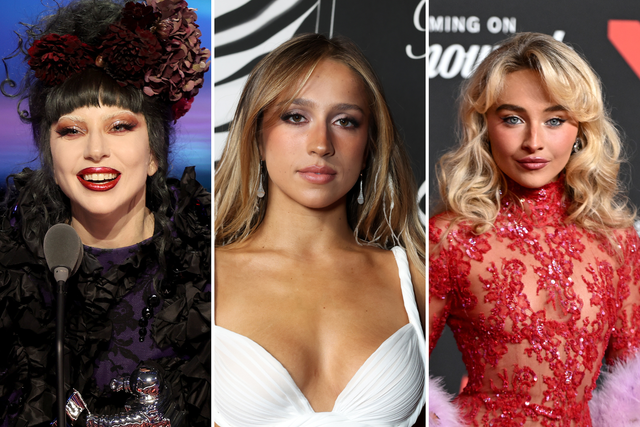 <p>(L-R) Lady Gaga, Tate McRae, and Sabrina Carpenter were among the winners at the 2025 MTV VMAs</p>