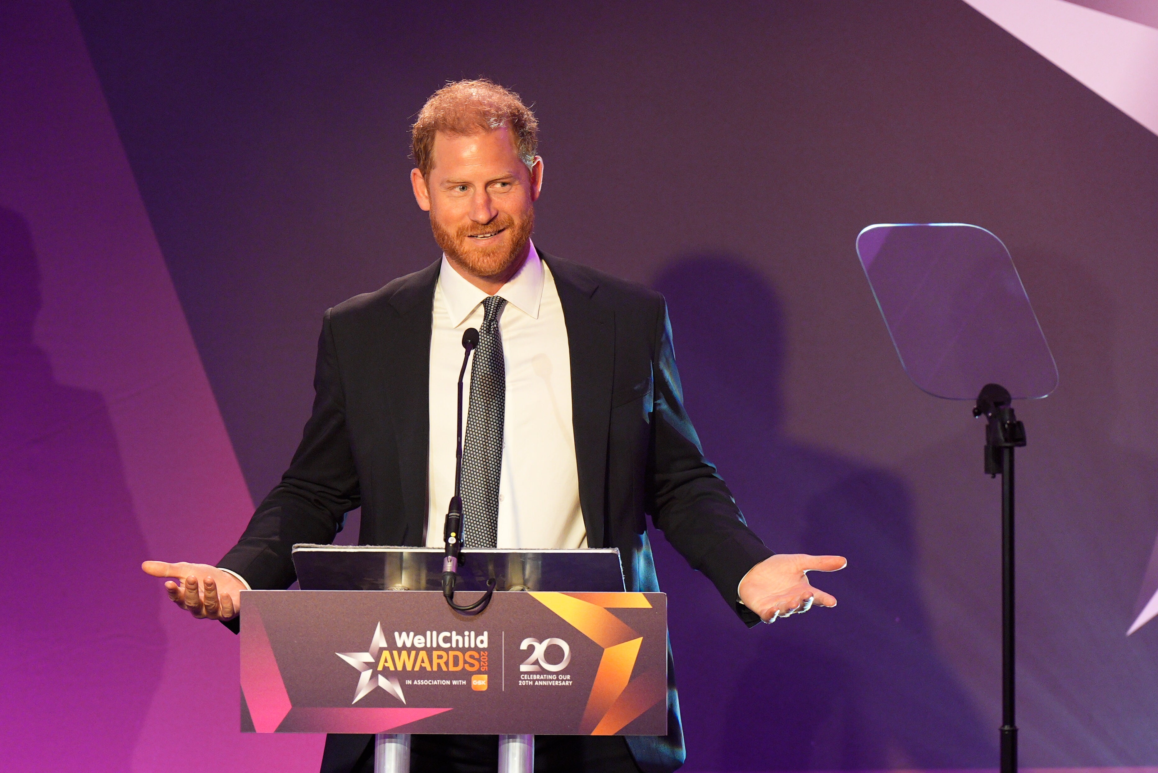 Harry attends the WellChild awards on Monday evening