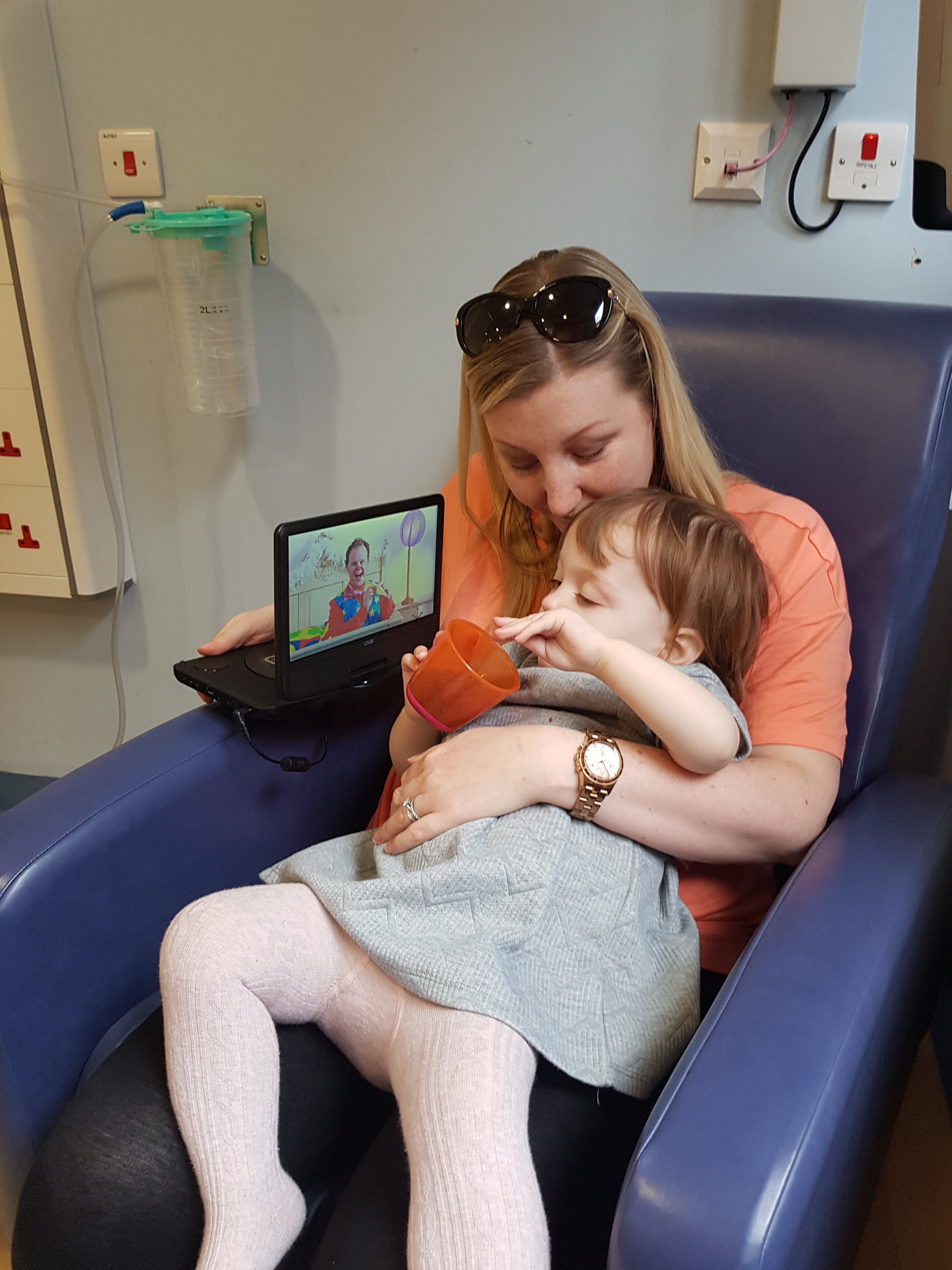 Lisa with Olivia in hospital
