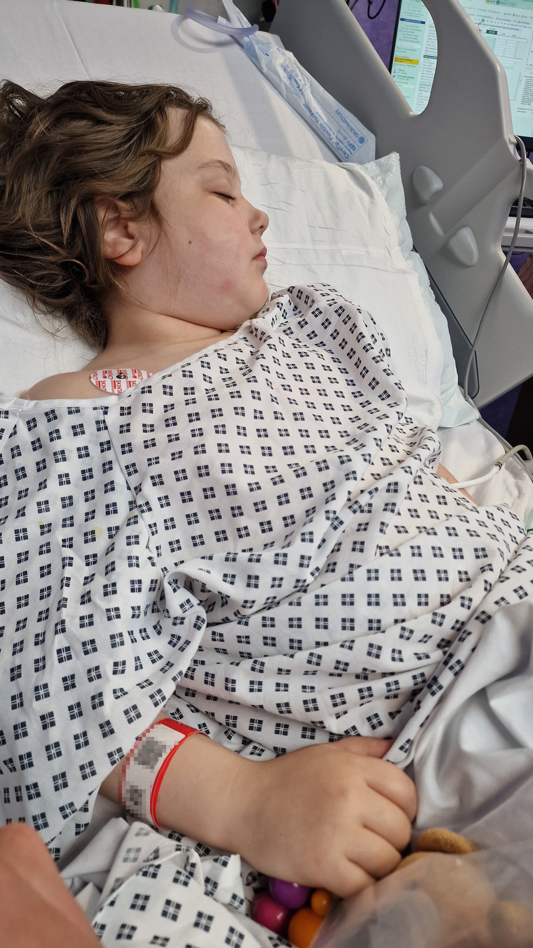 Olivia said her teddy Corry comes with her to her hospital appointments