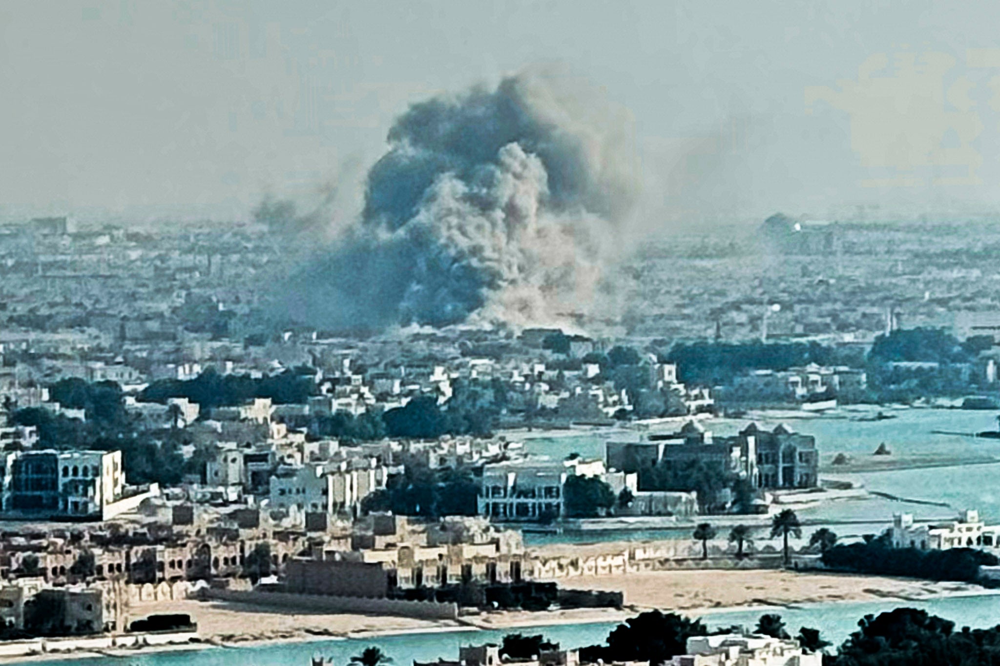 Smoke rises from an explosion in Doha following an Israeli strike