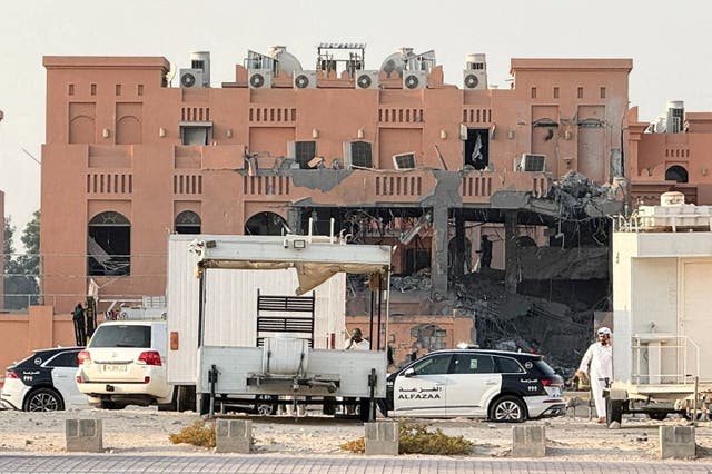 <p>The aftermath of Monday’s Israeli airstrike on Hamas leaders in Doha</p>