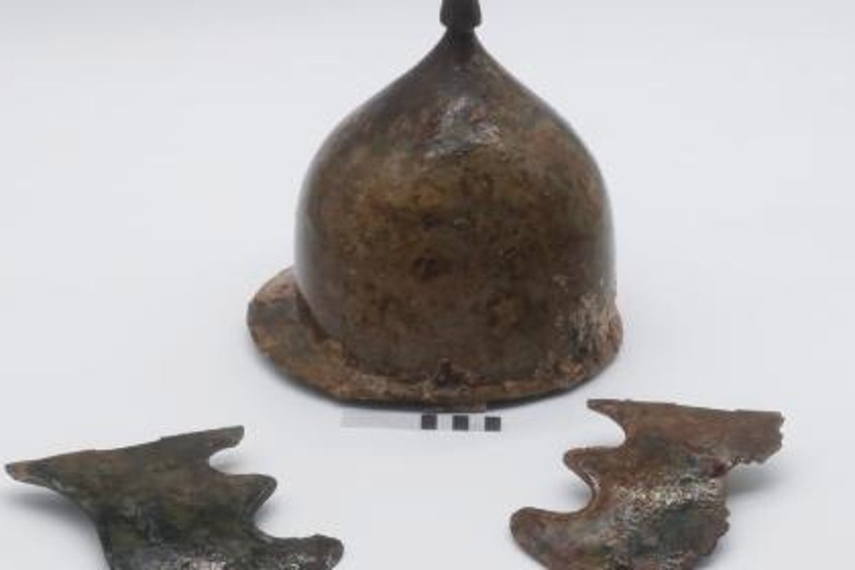 ‘Extraordinary’ Roman helmet from scene of ancient sea battle unearthed in Mediterranean