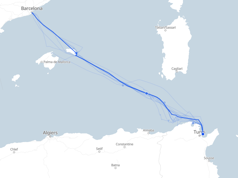 The Familia Madeira carrying Greta Thunberg is currently off the coast of Tunisia
