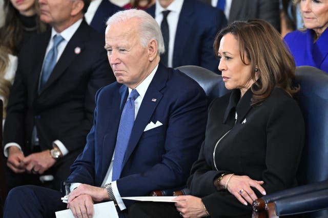 <p>Kamala Harris blames Joe Biden for a response to the suffering in Gaza she viewed as insufficient in her book, ‘107 Days’</p>