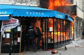 French Riots Barbecue Restaurant set on fire in Paris during ‘Block Everything’ protest | The ...