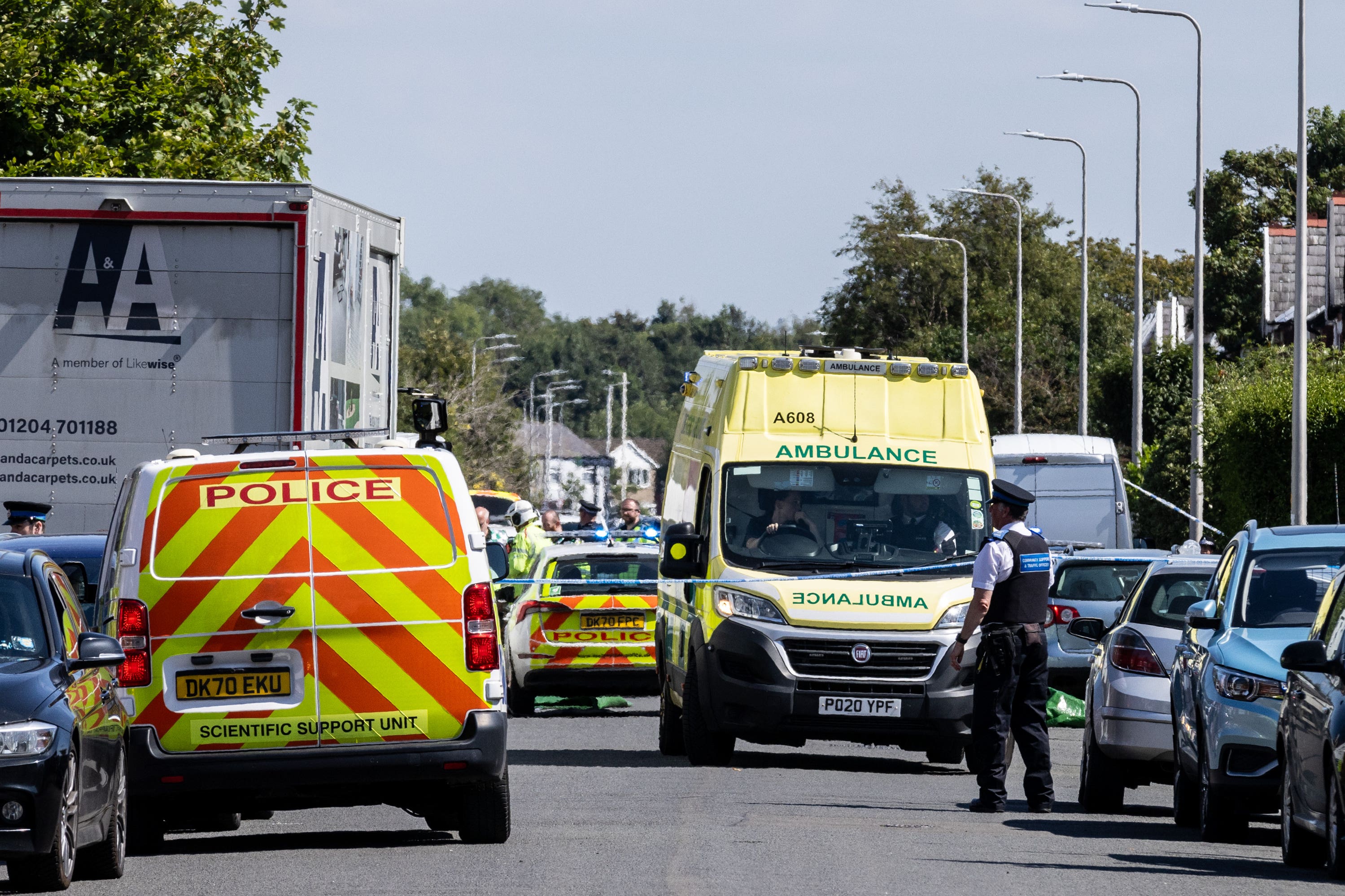 Police on Hart Street Southport (James Speakman/PA)