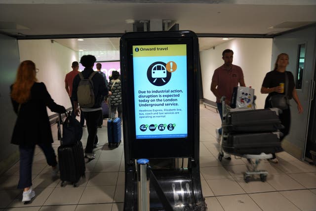 A strike by members of Rail, Maritime and Transport union (Yui Mok/PA)