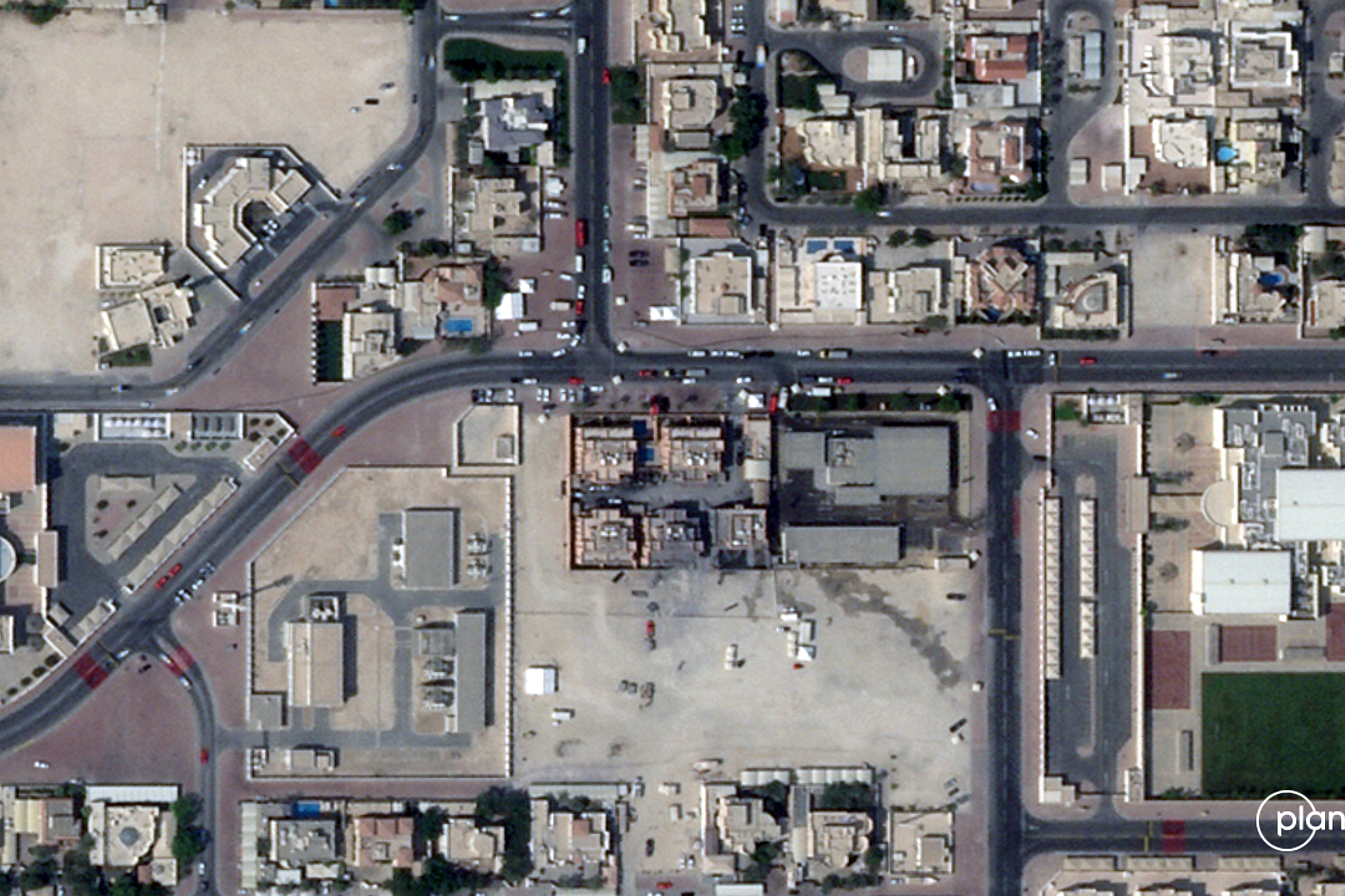 This satellite photo shows the residential compound after Israel’s 9 September attack
