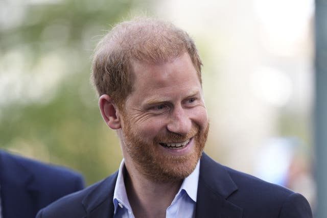 The Duke of Sussex arrives for a visit to Imperial College London’s Centre for Blast Injury Studies earlier on Wednesday (Aaron Chown/PA)