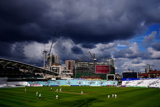 Rain hit the action at the Oval (John Walton/PA)